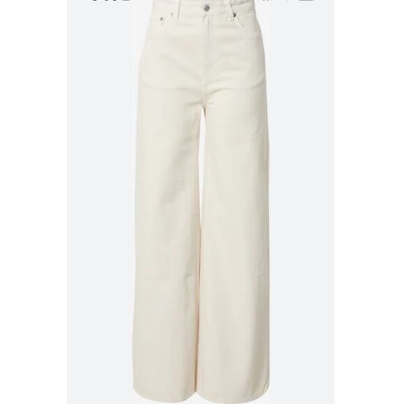 ASOS Weekday ACE High Rise Wide Jeans 100% Cotton In Beige Size 28 - Picture 12 of 14